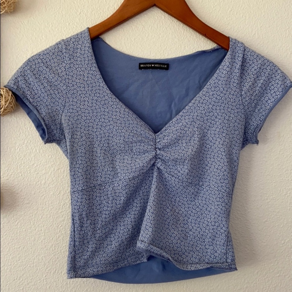 Blue floral top